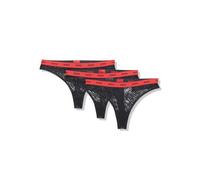 Hugo Confezione da 3 Infradito in Pizzo con Logo ripetuto, Ribes Nero, Small