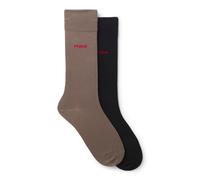 HUGO Confezione da due paia di calze a lunghezza regolare con logo - Style 2P RS UNI CC, 50468099 Marrone / Nero 39-42