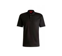HUGO Polo in cotone intrecciato con logo scomposto - Style Deabono_D, 50517638 Nero M