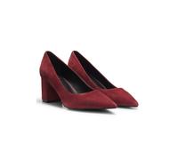 HUGO Décolleté a punta in pelle scamosciata con tacco quadrato - Style Devany_ChPUmp_SD, 50557665 Marrone 40