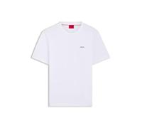 Hugo T-shirt Dero222 Cotone con logo sul petto Manica corta Bianco/Nero M