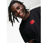 HUGO - Diragolino - T-shirt nera con logo riquadrato-Nero S