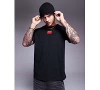 HUGO - Diragolino - T-shirt nera con logo squadrato-Nero M