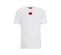 HUGO T-shirt in jersey di cotone con etichetta con logo - Style Diragolino212, 50447978 Bianco S