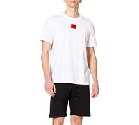 HUGO T-shirt in jersey di cotone con etichetta con logo - Style Diragolino212, 50447978 Bianco S