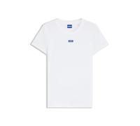 HUGO T-shirt slim fit in cotone elasticizzato a coste con logo - Style Easy Tee_B, 50523924 Bianco M