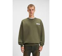 HUGO Felpa all-gender in terry di cotone con stampe con logo - Style Nyrocrew, 50549778 Oliva XXL