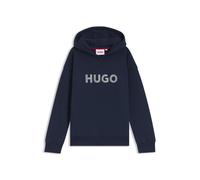 HUGO Felpa con cappuccio in pile per bambini con logo stampato - Style G01007/85C10A, G01007 Blu scuro 126