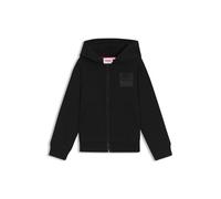 HUGO Felpa con cappuccio in pile per bambini con zip e logo spezzato - Style G00454/09B06A, G00454 Nero 102