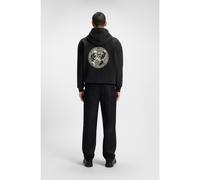 HUGO Felpa con cappuccio in terry di cotone con grafica ispirata alla boxe - Style Duwrestie, 50542399 Nero L
