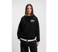 HUGO Felpa con cappuccio in terry di cotone con grafica ispirata alla musica disco - Style Dalessandra, 50554966 Nero XL