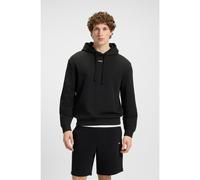 HUGO Felpa con cappuccio in terry di cotone con logo a contrasto - Style Dapo, 50486478 Nero XS