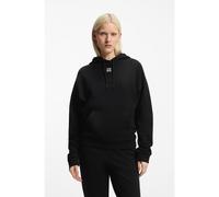 HUGO Felpa con cappuccio in terry di cotone con logo scomposto ricamato - Style Delfinia, 50522423 Nero XL