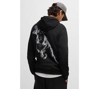HUGO Felpa con cappuccio in terry di cotone con stampe grafiche animalier - Style Dueleyo, 50530580 Nero XXL