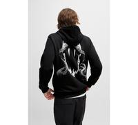 HUGO Felpa con cappuccio in terry di cotone con stampe grafiche animalier - Style Dueleyo, 50530580 Nero L
