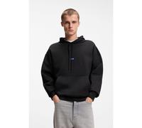 HUGO Felpa con cappuccio in terry di cotone con targhetta con logo - Style Nalonso, 50522374 Nero M