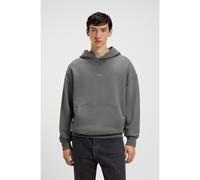 HUGO Felpa con cappuccio in terry di cotone, fit ampio con dettagli logo - Style Nazardo, 50510724 Grigio XS