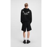 HUGO Felpa con cappuccio in terry di cotone, fit ampio con dettagli logo - Style Nazardo, 50510724 Nero L