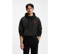 HUGO Felpa con cappuccio relaxed fit in terry di cotone con logo a rosa - Style Diflowhood, 50574451 Nero XL
