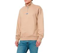 HUGO Felpa in terry di cotone con colletto con zip - Style Neeler, 50522367 Beige S