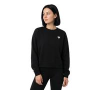 HUGO Felpa in cotone con targhetta con logo con cuore glitter - Style Deroxina_10, 50569842 Nero L