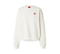 HUGO Felpa in terry di cotone con logo a cuore - Style Deroxina_7, 50555808 Bianco M
