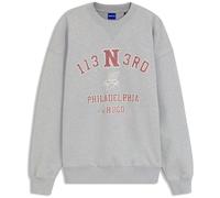 HUGO Felpa oversize in cotone con grafica in strass - Style Dosthwaite_B, 50568279 Grigio chiaro M