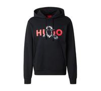 HUGO Felpa con cappuccio in terry di cotone con stampe grafiche animalier - Style Dueleyo, 50530580 Nero L