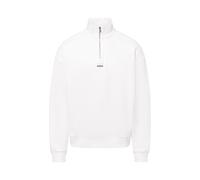 HUGO Felpa relaxed fit in cotone con colletto con zip - Style Durty244, 50525881 Bianco XL
