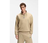 HUGO Felpa in terry di cotone con colletto con zip - Style Neeler, 50522367 Beige S