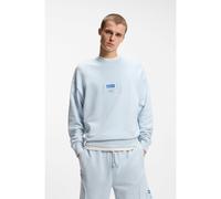 HUGO Felpa in misto cotone con etichetta con logo - Style Nyros, 50557814 Celeste XL