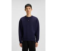 HUGO Felpa in misto cotone con targhetta con logo scomposto - Style Dettil, 50533689 Blu scuro M