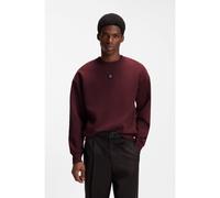 HUGO Felpa in misto cotone con targhetta con logo scomposto - Style Dettil, 50533689 Rosso scuro XL