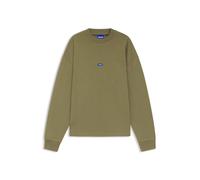 HUGO Felpa in puro cotone con targhetta con logo - Style Nedro, 50522359 Oliva S
