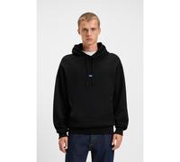 HUGO Felpa in terry di cotone con cappuccio ed etichetta con logo blu - Style Nalonso, 50522374 Nero XXL
