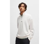 HUGO Felpa in terry di cotone con colletto con zip e logo stampato - Style Durty244, 50525881 Bianco XXL