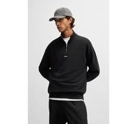 HUGO Felpa in terry di cotone con colletto con zip e logo stampato - Style Durty244, 50525881 Nero M