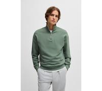 HUGO Felpa in terry di cotone con colletto con zip e logo stampato - Style Durty244, 50525881 Verde S