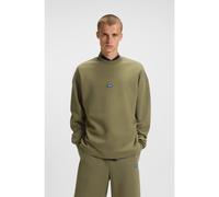 HUGO Felpa in terry di cotone con etichetta con logo blu - Style Nedro, 50522359 Oliva XL