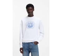HUGO Felpa in terry di cotone con grafica con logo - Style Namenex, 50554392 Bianco M