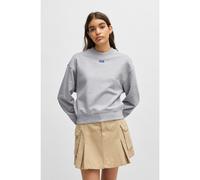 HUGO Felpa in terry di cotone con targhetta con logo - Style Delessa_B_1, 50534344 Grigio chiaro L