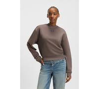 HUGO Felpa in terry di cotone con targhetta con logo - Style Delessa_B_1, 50534344 Marrone L