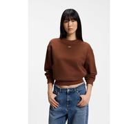 HUGO Felpa in terry di cotone con targhetta con logo - Style Delessa_B_1, 50534344 Marrone XS