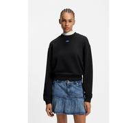 HUGO Felpa in terry di cotone con targhetta con logo - Style Delessa_B_1, 50534344 Nero M