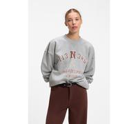 HUGO Felpa oversize in cotone con grafica in strass - Style Dosthwaite_B, 50568279 Grigio chiaro S