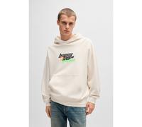 HUGO Felpa oversize in terry di cotone con cappuccio e logo Happy HUGO - Style Nafarol, 50536113 Colore neutro XL
