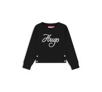 HUGO Felpa per bambini in pile di misto cotone con logo scritto a mano - Style G00498/09B10A, G00498 Nero 126