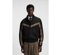 HUGO Felpa relaxed fit con zip e banda a spina di pesce - Style Darti, 50549418 Nero S