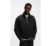 HUGO Felpa relaxed fit in cotone con colletto con zip - Style Durty244, 50525881 Nero S