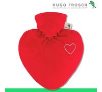 Hugo Frosch Borsa Dell'Acqua Calda Cuore Velluto Rosso Prodotto IN Germania